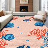 Ultra Soft Area Rug, Non Slip, Stain Resistant, Washable Area Rugs for Living Room, Bedroom, Soft Ocean Inspired Entryway Rug for Modern Homes(Pink)