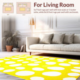 Ultra Soft Area Rug, Non Slip, Stain Resistant, Washable Area Rugs for Living Room, Bedroom, Delightful Minimalist Egg Imagery(Yellow)
