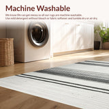 Chic Black And White Striped Front Porch Stripe Area(White)