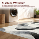 Ultra Soft Area Rug, Non Slip, Stain Resistant, Washable Area Rugs for Living Room, Bedroom, Abstract Wave Pattern Area Rug(Gray)