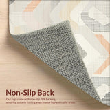Boho Retreat Runner Showcasing Freeform Chevron Waves and Contrasts(Beige)