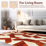 Ultra Soft Area Rug, Non Slip, Stain Resistant, Washable Area Rugs for Living Room, Bedroom, Soft Geometric Nursery Rug in Warm Tones(Brown)
