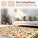 Ultra Soft Area Rug, Non Slip, Stain Resistant, Washable Area Rugs for Living Room, Bedroom, Chic Animal Print Area with Trendy Leopard Motif and Warm Hues(Beige)
