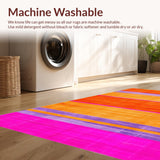 Ultra Soft Area Rug, Non Slip, Stain Resistant, Washable Area Rugs for Living Room, Bedroom, Whimsical Multi-Tonal Design(Orange)
