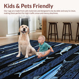Ultra Soft Area Rug, Non Slip, Stain Resistant, Washable Area Rugs for Living Room, Bedroom, Dynamic Blue Tones Design(Blue)