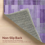 Ultra Soft Area Rug, Non Slip, Stain Resistant, Washable Area Rugs for Living Room, Bedroom, Luxurious Silver and Purple Palette(Purple)