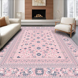 Ultra Soft Area Rug, Non Slip, Stain Resistant, Washable Area Rugs for Living Room, Bedroom, Trendy Fun-Filled Patterned Surface(Pink)