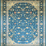 Ultra Soft Area Rug, Non Slip, Stain Resistant, Washable Area Rugs for Living Room, Bedroom, Elegant Blue & Beige Oriental Area Traditional Home Decor(Blue)