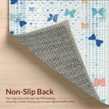 Ultra Soft Area Rug, Non Slip, Stain Resistant, Washable Area Rugs for Living Room, Bedroom, Cute Bow Accent Rug, Coquette Aesthetic Carpet(Blue)