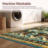 Ultra Soft Area Rug, Non Slip, Stain Resistant, Washable Area Rugs for Living Room, Bedroom, Striking Bold Colorful Tribal Style(Brown)