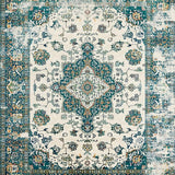 Ultra Soft Area Rug, Non Slip, Stain Resistant, Washable Area Rugs for Living Room, Bedroom, Sophisticated Sage Abstract Motif(Ivory)