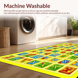 Ultra Soft Area Rug, Non Slip, Stain Resistant, Washable Area Rugs for Living Room, Bedroom, Lively Kaleidoscopic Educational Display(Yellow)