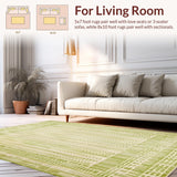 Ultra Soft Area Rug, Non Slip, Stain Resistant, Washable Area Rugs for Living Room, Bedroom, Elegant Area Olive Green & Beige Geometric Design(Green)