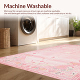 Ultra Soft Area Rug, Non Slip, Stain Resistant, Washable Area Rugs for Living Room, Bedroom, Delicate Pastel Dreamy Aesthetic(Pink)