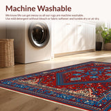 Ultra Soft Area Rug, Non Slip, Stain Resistant, Washable Area Rugs for Living Room, Bedroom, Vintage Modern Neutral Office Stain-Resistant Rug(Red)