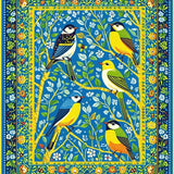 Colorful Avian Botanical Composition(Blue)