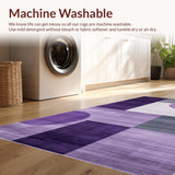 Ultra Soft Area Rug, Non Slip, Stain Resistant, Washable Area Rugs for Living Room, Bedroom, Elegant Purple Grey Artistry(Purple)
