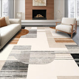 Ultra Soft Area Rug, Non Slip, Stain Resistant, Washable Area Rugs for Living Room, Bedroom, Abstract Animal Inspired Design with Brown and Silver(Beige)