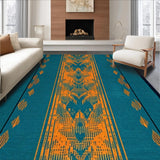 Artistic Teal and Dark Blue Motif(Blue)