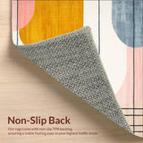 Ultra Soft Area Rug, Non Slip, Stain Resistant, Washable Area Rugs for Living Room, Bedroom, Contemporary Nordic Blocks With Avant Garde Graphic Design(Gray)