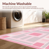 Ultra Soft Area Rug, Non Slip, Stain Resistant, Washable Area Rugs for Living Room, Bedroom, Whimsical Urban Patterned Playmat(Pink)