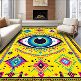 Ultra Soft Area Rug, Non Slip, Stain Resistant, Washable Area Rugs for Living Room, Bedroom, Creative Colorful Talisman Motif(Yellow)