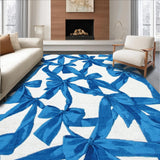Ultra Soft Area Rug, Non Slip, Stain Resistant, Washable Area Rugs for Living Room, Bedroom, Graceful Azure Bow Tie Decorative Rug With Girlish Aesthetic For Chic Spaces(Blue)
