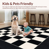 Contemporary Black and Ivory Checkerboard(Black)