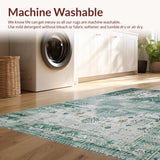Ultra Soft Area Rug, Non Slip, Stain Resistant, Washable Area Rugs for Living Room, Bedroom, Vintage Inspired Distressed Aesthetic(Gray)