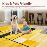 Ultra Soft Area Rug, Non Slip, Stain Resistant, Washable Area Rugs for Living Room, Bedroom, Dynamic Contemporary Color Burst(Yellow)