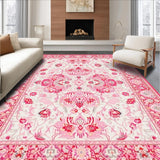 Elegant Low Pile Flower Motif(Pink)