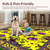 Ultra Soft Area Rug, Non Slip, Stain Resistant, Washable Area Rugs for Living Room, Bedroom, Colorful Jazz-Inspired Pattern(Yellow)