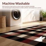 Ultra Soft Area Rug, Non Slip, Stain Resistant, Washable Area Rugs for Living Room, Bedroom, Playful Vintage Plaid Seasonal Touch(Brown)