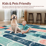 Ultra Soft Area Rug, Non Slip, Stain Resistant, Washable Area Rugs for Living Room, Bedroom, Catch The Wave Surfboard Rug Nautical Theme Decorative Floor Mat Decor(Blue)