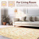 Desert Bloom Beige Toned Floral Abstract Area(Beige)