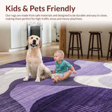 Ultra Soft Area Rug, Non Slip, Stain Resistant, Washable Area Rugs for Living Room, Bedroom, Vibrant Modern Ombre Design(Purple)