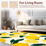 Ultra Soft Area Rug, Non Slip, Stain Resistant, Washable Area Rugs for Living Room, Bedroom, Vibrant Lemon Fruit Aesthetic(Yellow)