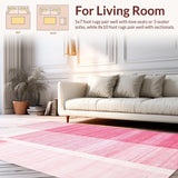 Ultra Soft Area Rug, Non Slip, Stain Resistant, Washable Area Rugs for Living Room, Bedroom, Whimsical Soft Color Transition(Pink)