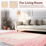 Ultra Soft Area Rug, Non Slip, Stain Resistant, Washable Area Rugs for Living Room, Bedroom, Artistic Seashell Print Bath Mat(Pink)