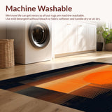 Ultra Soft Area Rug, Non Slip, Stain Resistant, Washable Area Rugs for Living Room, Bedroom, Elegant Abstract Gradient Flow(Orange)