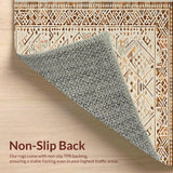 Ultra Soft Area Rug, Non Slip, Stain Resistant, Washable Area Rugs for Living Room, Bedroom, Elegant Textured Tribal Arrangement(Beige)