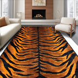 Ultra Soft Area Rug, Non Slip, Stain Resistant, Washable Area Rugs for Living Room, Bedroom, Chic Rustic Tiger Motif Elegance(Black)