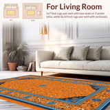 Ultra Soft Area Rug, Non Slip, Stain Resistant, Washable Area Rugs for Living Room, Bedroom, Contemporary Animal-Inspired Decor(Orange)