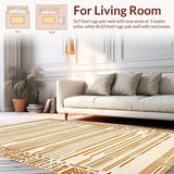Ultra Soft Area Rug, Non Slip, Stain Resistant, Washable Area Rugs for Living Room, Bedroom, Rustic Vintage Diamond Pattern(Beige)