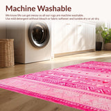 Ultra Soft Area Rug, Non Slip, Stain Resistant, Washable Area Rugs for Living Room, Bedroom, Stylish Elegant Heart Imagery(Pink)