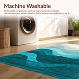 Ultra Soft Area Rug, Non Slip, Stain Resistant, Washable Area Rugs for Living Room, Bedroom, Minimalist Aqua Gradation Aesthetic(Beige)