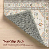 Ultra Soft Area Rug, Non Slip, Stain Resistant, Washable Area Rugs for Living Room, Bedroom, Stylish Neutral Boho Vibe(Beige)