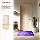 Ultra Soft Area Rug, Non Slip, Stain Resistant, Washable Area Rugs for Living Room, Bedroom, Vibrant Dreamy Mythical Creature Design(Purple)
