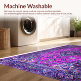 Ultra Soft Area Rug, Non Slip, Stain Resistant, Washable Area Rugs for Living Room, Bedroom, Vintage Floral Lattice Arrangement(Pink)