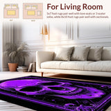 Ultra Soft Area Rug, Non Slip, Stain Resistant, Washable Area Rugs for Living Room, Bedroom, Enigmatic Dark Symbolism Rug(Purple)